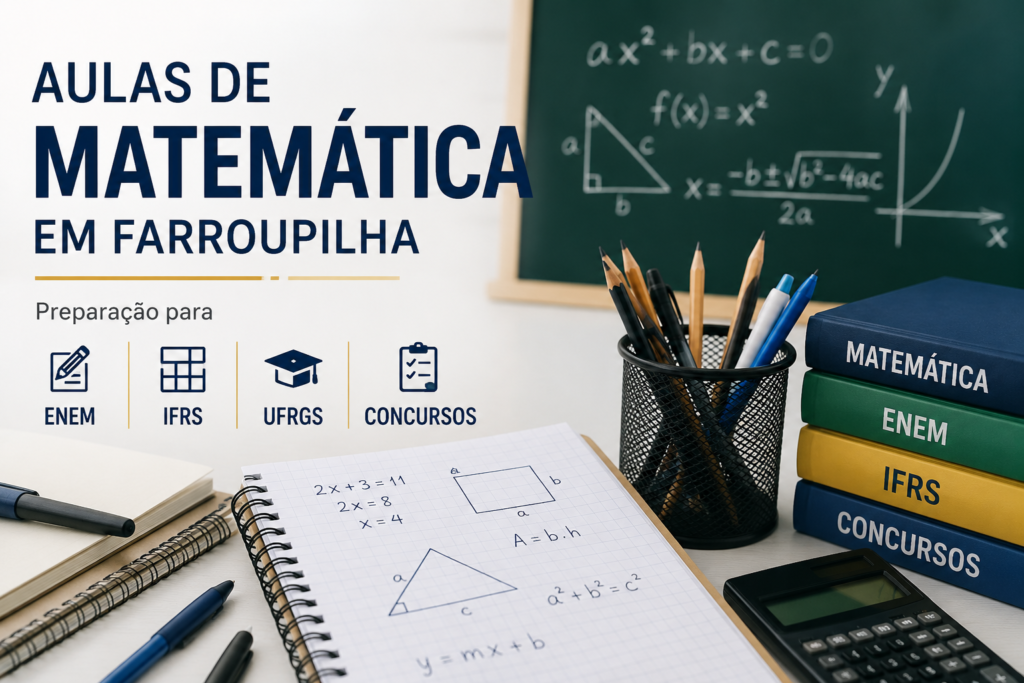 Aulas de Matemática em Farroupilha: preparação para ENEM, IFRS, UFRGS e concursos